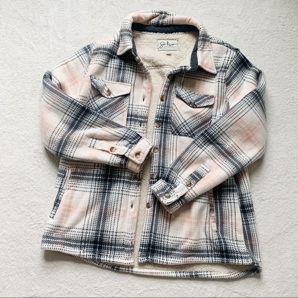 Jackets & Blazers - Flannel Sherpa Jacket